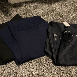 Three pairs of New York and Company dress pants size extra large and 14.